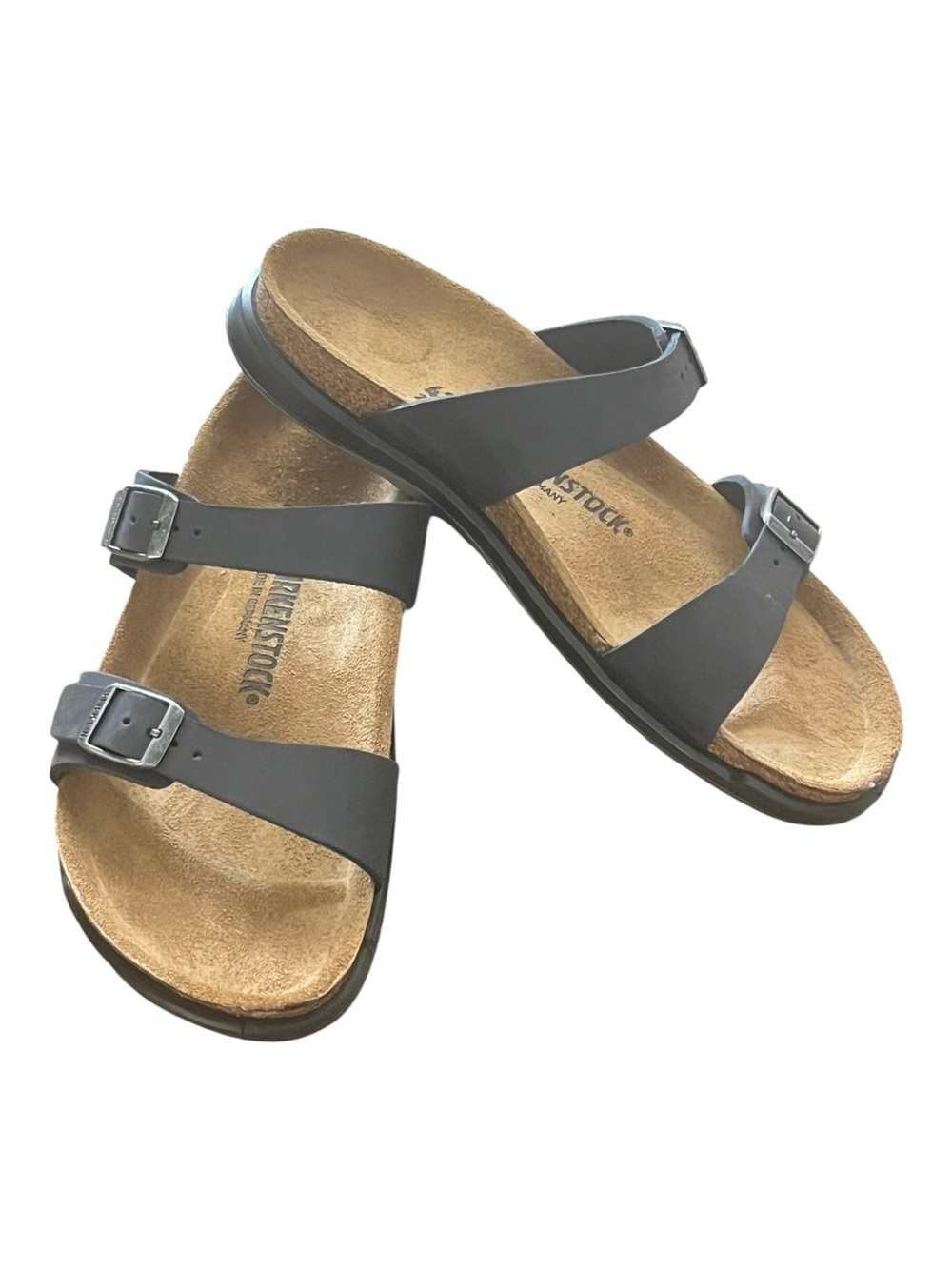 NWOB Birkenstock Sierra Oiled Leather Crosstown Sandals Black EU 42 US 9.5- 10
